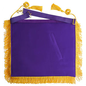 Master Mason Custom Embroidered 3D Square <b>Badge</b> Purple <b>Gold</b> Fringe Sew-On Safety Pin Attachment Garment Accessory Classical - Product Image 2