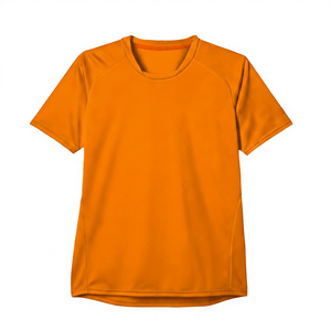 Camiseta de Manga Corta para Hombre, Corte Regular, Color Sólido, Cuello Redondo, Informal, Tejido de Punto, Secado Rápido, 100% Poliéster, Amarillo - Product Image 3