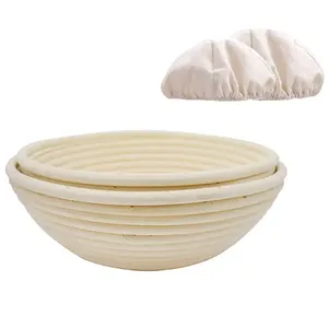 Cesta de fermentación de ratán premium hecha a mano para masa de pan de masa madre, con forro de algodón, para panadería artesanal - Product Image 3