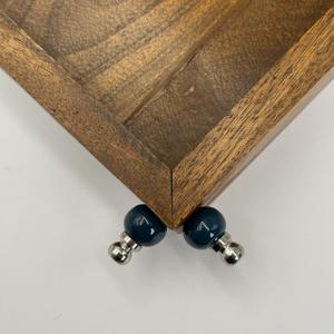 Plateau en bois d'acacia au design moderne avec poignée perlée, plateau à fruits irrégulier pour la maison, le restaurant, l'hôtel, le service de thé et de repas - Product Image 3