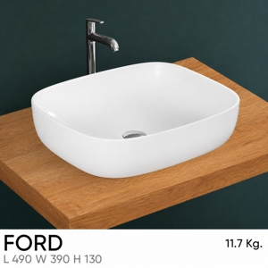 Grifo Monomando Cromado Moderno FORD para Lavabo, Certificado NSF, con Desagüe, para Instalar sobre la Encimera del Baño - Product Image 2