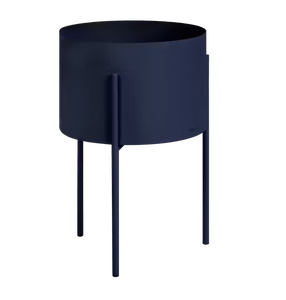 Macetero Metálico Azul Marino Moderno con Soporte Alto, Maceta Minimalista para Interiores y Exteriores, para Hogar, Jardín, Balcón, Patio Contemporáneos - Product Image 1