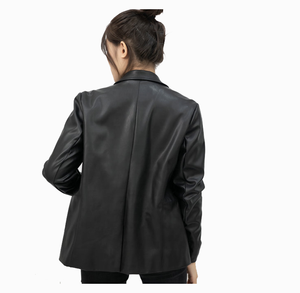 Women's black Genuine Leather Moto Jacket Full Sleeve <b>Zipper</b> Closure Stand Collar Autumn Style - Product Image 5