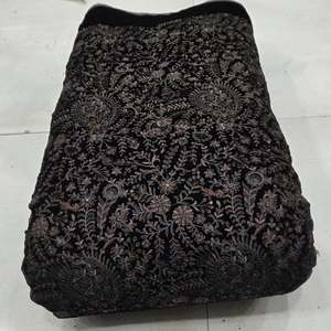 Velvet Embroidered Fabric Designer Fabric Luxury Fabric Velvet Lace Fabric for <b>Modest</b> Fashion Garment Manufacturing Export UK EU - Product Image 1