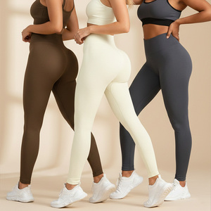 Leggings de yoga OEM à taille haute avec logo personnalisé, extensibles, respirants, écologiques, sans coutures, pour femmes - Product Image 2
