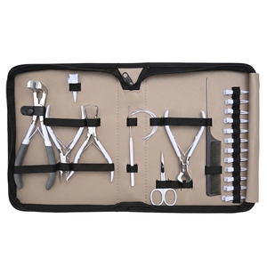 Kit d'accessoires professionnels pour extensions de cheveux : Ouvre-micro-anneaux, Pince, Outil de pose pour extensions adhésives, Dissolvant de colle, Aiguilles courbées, Pinces - Product Image 6