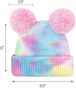 Bonnet en laine côtelé double couche tie-dye pour adulte, style décontracté, à rayures, idéal pour l'hiver - Vente en gros - Product Image 2
