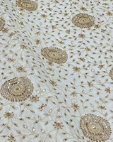 Tissu brodé perlé Dobby écologique 100 % soie pour robes de mariée, dentelle, maille, textile, couleur personnalisée, fournitures de vêtements pour filles, boutique
