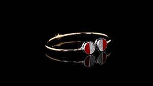 Modern <b>Red</b> Enamel and Diamond Open Bangle <b>Bracelet</b> for Women Cuff <b>Bracelet</b> Luxury Custom Jewelry OEM Manufacturer - Product Image 4