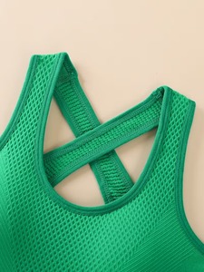 Top Deportivo Corto para Mujer, Espalda Descubierta, para Aeróbic, con Copas Moldeadas, Resistente a Impactos, Paneles de Malla Técnica, Elástico, para Danza y Deportes - Product Image 5