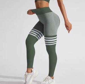 Leggings de Yoga para Mujer, Cintura Alta, Sólidos, Largos, Deportivos, Elásticos, Sin Costuras, de Spandex Tejido - Product Image 4