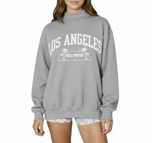 Sudadera Oversize Personalizada para Mujer con Cuello Alto, de Algodón y Poliéster Ecológico, Bordada, Sin Forro, para Invierno y Otoño - Product Image 1