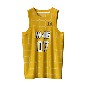 Uniformes de basketball personnalisés imprimés sur le devant, col rond, 100% polyester, maille respirante, évacuation de l'humidité, séchage rapide, shorts à taille élastique - Product Image 2