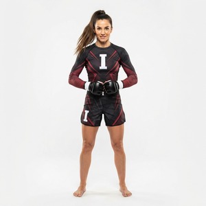 Ensemble de shorts de combat MMA et de rashguard de compression personnalisés par sublimation pour hommes et femmes, vêtements de sport - Product Image 2
