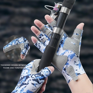 Gants de pêche sans doigts avec paume renforcée et sangle de poignet pour la pêche à la mouche, la pêche à la carpe, la sécurité sportive, le kayak, le paddle et la conduite - Product Image 3