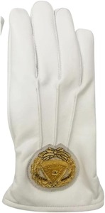 Guantes masónicos de cuero suave con bordado de Bullion del Gran Maestro. La calidad de los guantes masónicos es inigualable. - Product Image 4