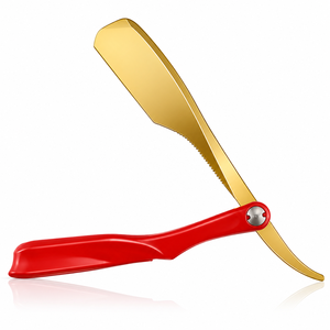 White & Gold Electroplating Single Blade <b>Razor</b> Manual Barber Straight <b>Razor</b> Shaving Knife Shave Beard <b>Razor</b> for <b>Men</b> - Product Image 4
