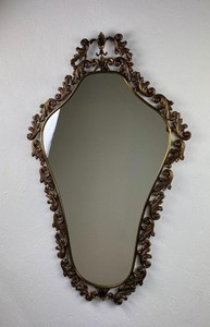 Vintage Italian metal mirror Victorian wall decor - <b>large</b> mirror - Product Image 1