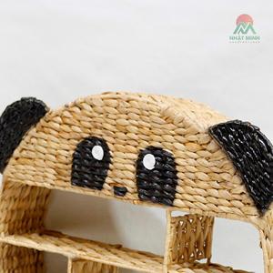 Panda-Shaped Rattan Storage <b>Basket</b> <b>Round</b> Three-Layer Organizer for Living Room Novelty Design Easy Cleaning Standing Type - Product Image 3