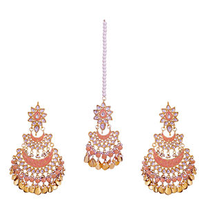 Pendientes Jhumka de Perlas Chapados Hechos a Mano, Estilo Pakistaní Atemporal, Joyería de Moda de Aleación - Product Image 1