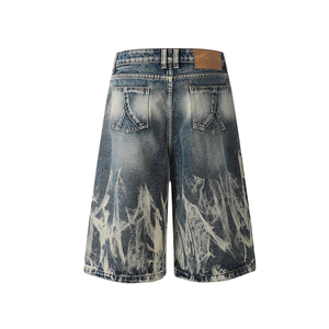 Shorts en jean imprimés graphiques OEM Jorts coupe ample jambe large décontracté streetwear surdimensionné multi-poches Y2K 100% - Product Image 2