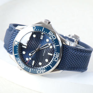 Reloj de hombre de 40 mm con movimiento automático NH35, estilo Sea Sports Master, azul, luminoso, cristal de zafiro, correa de caucho, esfera azul. - Product Image 6