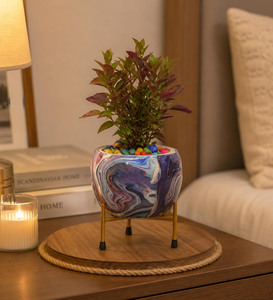 Pot de fleurs artisanal Pitalnagi Meenakari en métal artistique pour plantes d'intérieur et d'extérieur, décoration pour la maison et le jardin - Product Image 5