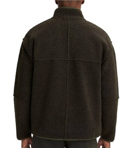 Men's Full Zip Sherpa Fleece <b>Jacket</b> Stand Collar Solid Color Breathable Casual <b>Winter</b> Outerwear Regular Fit Polyester Material - Product Image 6