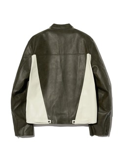 Blouson moto en cuir PU marron pour homme, col montant, fermeture éclair, coupe classique, idéal pour l'automne - Product Image 2