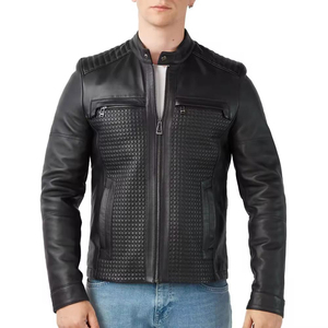 Veste en cuir pour homme, cuir souple, design classique, coupe confortable, coutures robustes, idéale pour la mode décontractée et les voyages - Product Image 1