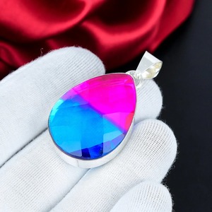 Colgante de turmalina bicolor natural, plata de ley 925, hecho a mano, forma de pera, colgante de piedra preciosa, joyería fina, regalo para mujer - Product Image 4