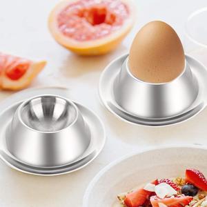 Porte-œufs en acier inoxydable de qualité supérieure - Support empilable pour œufs durs avec base pour servir le petit-déjeuner, le brunch, vente en gros - Product Image 1
