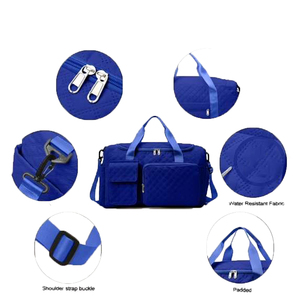 Bolsa Deportiva Azul de Gran Capacidad (30-40L), Cierre de Cremallera, Correa Ajustable, Asa Suave, Estilo Casual Unisex, Color Sólido, Poliéster - Product Image 2