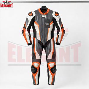 Traje de cuero genuino de vaca para motocicleta, de una pieza, con protección completa, a la última moda, tamaño personalizado, con logo, para carreras de autos y motocicletas. - Product Image 6