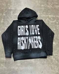 เสื้อฮู้ดพิมพ์ลาย Girls Love Risktakers สำหรับผู้ชาย ทรงโอเวอร์ไซส์ สไตล์สตรีทแวร์ ลายจุดสีดำ ผ้าเฟรนช์เทอร์รี่ เสื้อสเวตเชิ้ตแฟชั่นฤดูใบไม้ร่วง - Product Image 1
