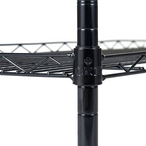 Scaffalatura a 5 Ripiani in Filo Metallico Resistente, Nero Opaco, per Cucina, con Ripiani Larghi Regolabili - Product Image 5