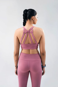 High <b>Support</b> Lightweight Seamless Solid Sports Bra with Removable Padding Quick Dry Workout <b>Crop</b> <b>Top</b> for Yoga Gym Fitness - Product Image 5