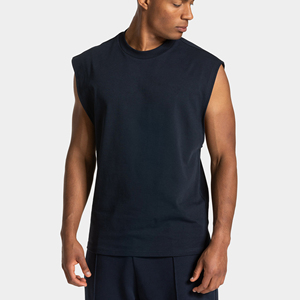 Débardeur Homme Personnalisé Oversize en Polyester Coton, Col Rond Sans Manches, Coupe Ample, Vêtement Décontracté Streetwear pour Homme - Product Image 1