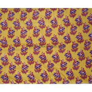 Tela de algodón india estampada a mano, hermosa estampado a mano con bloques de tinta por Robe Cotton Textile Fabrics, tela de algodón estampada para ropa de mujer. - Product Image 5