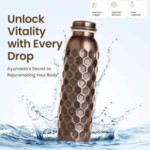 Hammered <b>Copper</b> Water <b>Bottle</b> <b>Copper</b> <b>Bottle</b> <b>Copper</b> Tumbler for Drinking Water <b>Bottle</b> Pure <b>Copper</b> <b>Bottle</b> Handmade Ayurveda Pot - Product Image 5