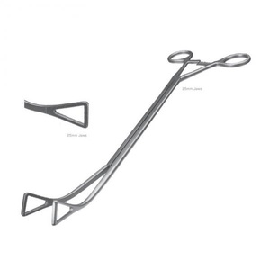 Abrazadera curva izquierda VATS Duval con mordazas triangulares dentadas, eje de 10 mm, trinquete de 25 mm, mandíbula de 23,5 cm, longitud de trabajo de 34 cm, longitud total - ZETOMEDPRO - Product Image 5