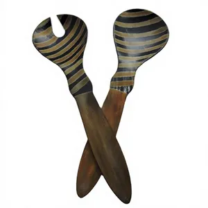 Wholesale Price Natural Horn <b>Salad</b> Server Set Kitchenware Viking Style Horn Made <b>Salad</b> <b>Tools</b> Tableware Horn Kitchenware Utensils - Product Image 1