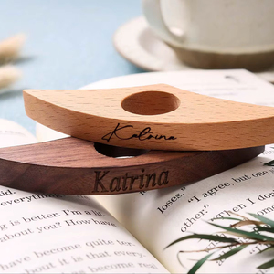 Soporte de Anillo para el Dedo para Leer Libros, Sujetador de Dedos de Madera - Product Image 1