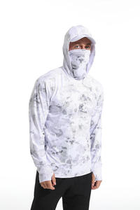 Chemise à capuche unisexe à manches longues avec motif blanc, UPF 50, anti-UV, pour la pêche en plein air, pull-over, taille adulte - Product Image 2