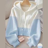 Pull en maille à capuche pour femme, jaune et blanc, imprimé tie-dye, manches longues, décontracté, respirant, coupe oversize 3D, idéal pour l'hiver