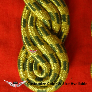 KEW Epaulettes Mylar Thread Light Yellow Green <b>Braided</b> Customizable Shoulder Board Eco-Friendly Vintage Embroidered <b>Accessory</b> - Product Image 2