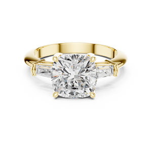 Anillo de Compromiso Clásico de Oro de 14K con Tres Piedras, Corte Cojín de 1-5 CT, Diamante Cultivado en Laboratorio con Certificado IGI, Regalos de Aniversario y Boda - Product Image 1