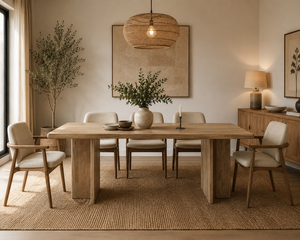 Minimalist Design <b>Foldable</b> Mango Wood Dining <b>Table</b> <b>with</b> Stable T-<b>Legs</b> for Modern Home Furniture - Product Image 2