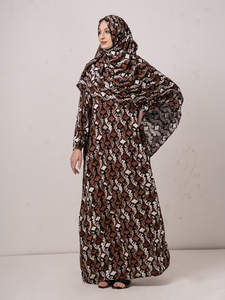 Vêtements musulmans personnalisés, mode islamique, vêtements en satin à imprimé floral, Kebaya, Baju Kurung, robes tunique, Jilbab, robe musulmane - Product Image 3