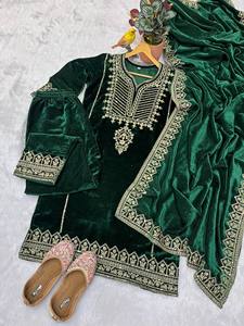 Ramdev Trading Women's New Party Wear <b>Viscose</b> Velvet Quick Dry All Seasons Designer Look <b>Top</b>-Dupatta Fully Stitched Bottom Heavy - Product Image 6